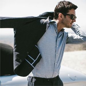 DEADSTOCK TAYLOR STITCH The Telegraph Jacket in Navy Donegal - 44R